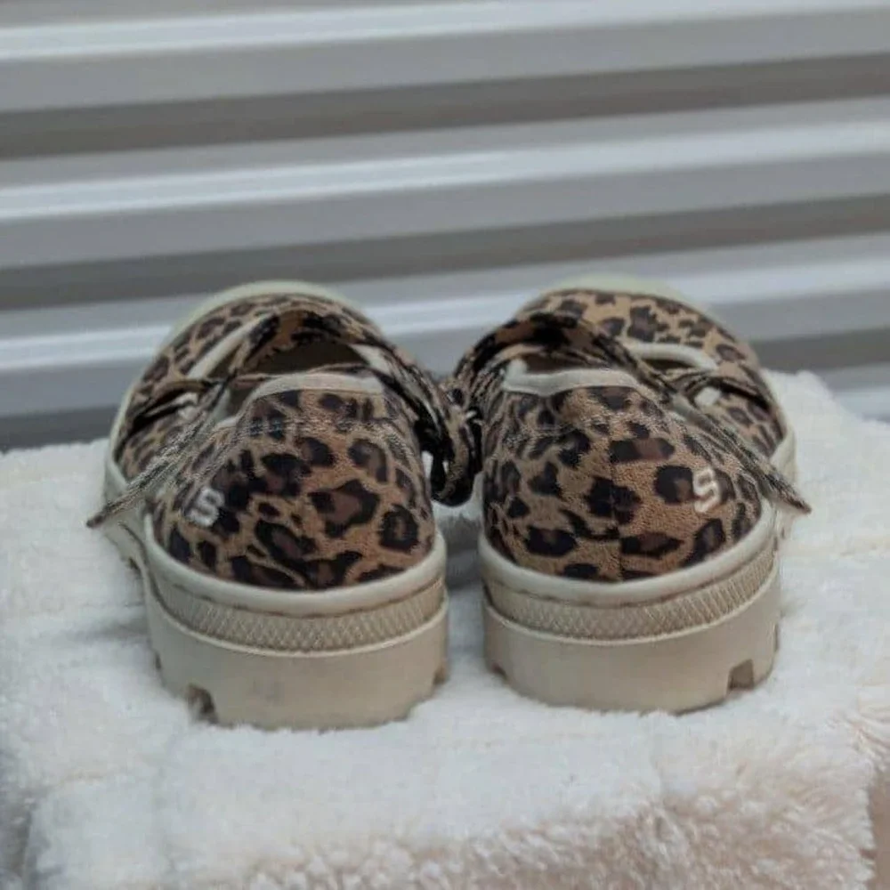 Y2K Grunge Fairy Leopard Mary Janes Vintage Skechers Lug Sole Platform Shoes 7.5